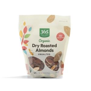 365 by Whole Foods Market, Organic Dry Roasted & Unsalted Almonds, 10 Ounce(10 Ounce (Pack of 1))