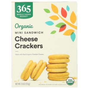 365 by Whole Foods Market, Organic Mini Cheese Sandwich Crackers, 7.5 Ounce(Cheese)