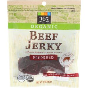 365 by Whole Foods Market, Organic Original Beef Jerky, 3 Ounce(Peppered)