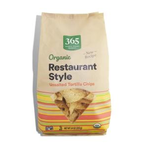 365 by Whole Foods Market, Organic White Corn Tortilla Chips, 12 Ounce(Unsalted)
