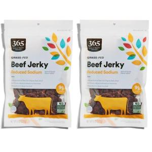 365 by Whole Foods Market, Original Family Size Reduced Sodium Beef Jerky, 8 Ounce(8 Ounce (Pack of 2))
