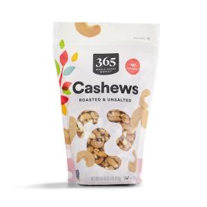 365 by Whole Foods Market, Roasted & Salted Cashews, 24 Ounce(Roasted & Unsalted Cashews)