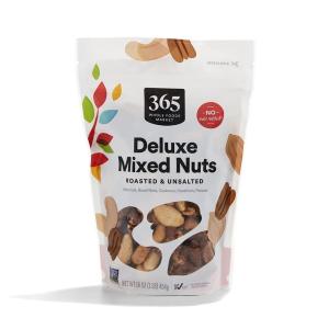 365 by Whole Foods Market, Unsalted Deluxe Mixed Nuts, 16 Ounce(1 Pound (Pack of 1))