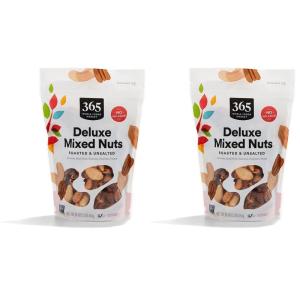 365 by Whole Foods Market, Unsalted Deluxe Mixed Nuts, 16 Ounce(1 Pound (Pack of 2))