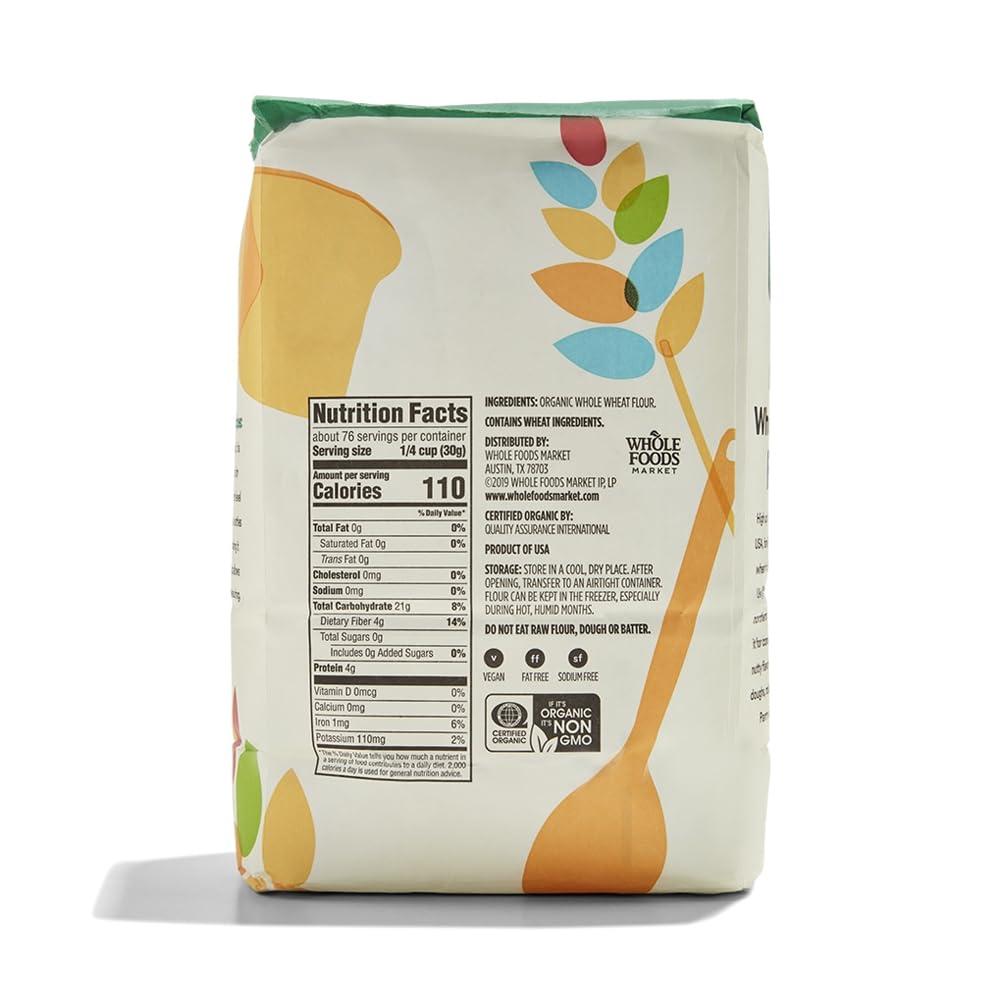 image:image365 by Whole Foods Market Organic 100 Whole Wheat Flour 80 Ounce80 Ounce Pack of 1