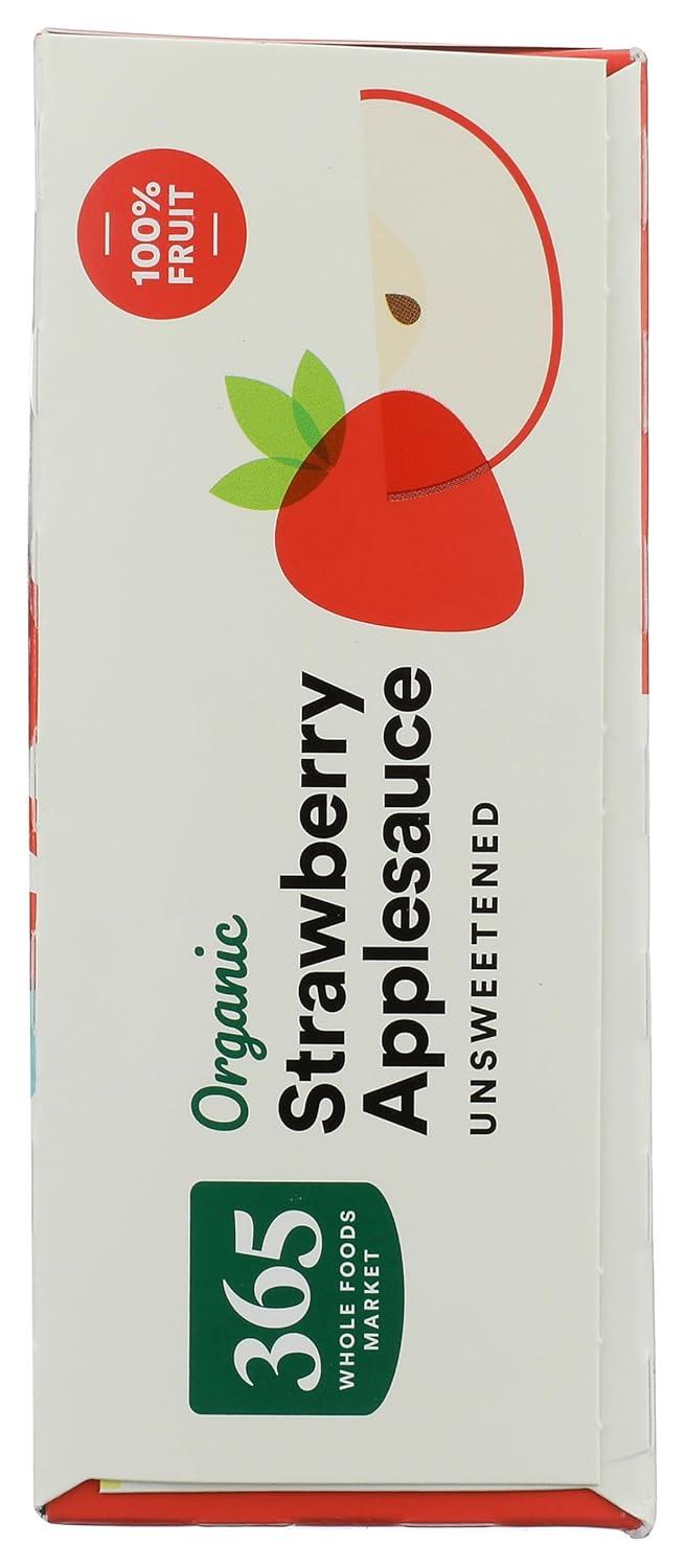 image:image365 by Whole Foods Market Organic Unsweetened Applesauce Pouches 32 Ounce Pack of 4Strawberry Unsweetened