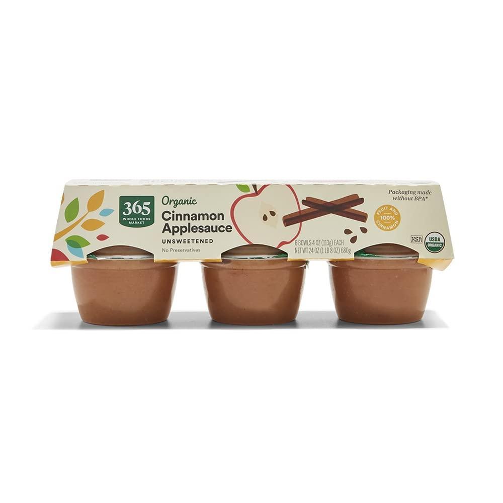 image:image365by Whole Foods Market Organic Apple Sauce Cinnamon 6 4 oz bowls 24 oz