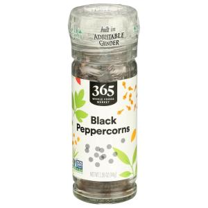 365 by Whole Foods Market, Black Peppercorn Grinder, 1.55 Ounce(1.55 Ounce (Pack of 1))
