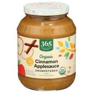 365 by Whole Foods Market, Organic Cinnamon Applesauce, Unsweetened, 24 Ounce(Cinnamon (Unsweetened))