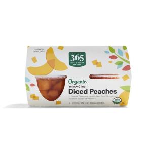 365 by Whole Foods Market, Organic Diced Peaches, 16 Ounce(4 Ounce (Pack of 4))