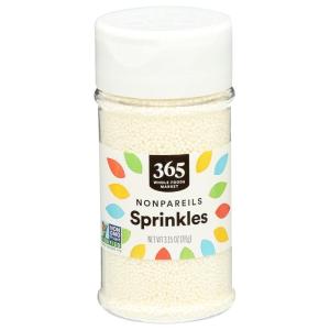 365 by Whole Foods Market, White Nonpareils Sprinkles, 3.15 Ounce(3.15 Ounce (Pack of 1))