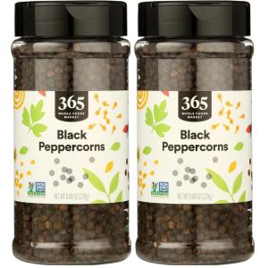365 by Whole Foods Market, Whole Black Peppercorns, 8.08 Ounce(8.08 Ounce (Pack of 2))