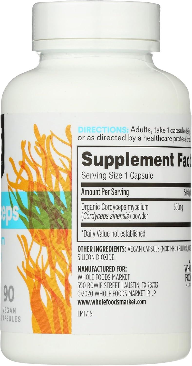 image:image365 by Whole Foods Market Cordyceps Mushroom Vegan Capsules 500mg 90 Count90 Count Pack of 1