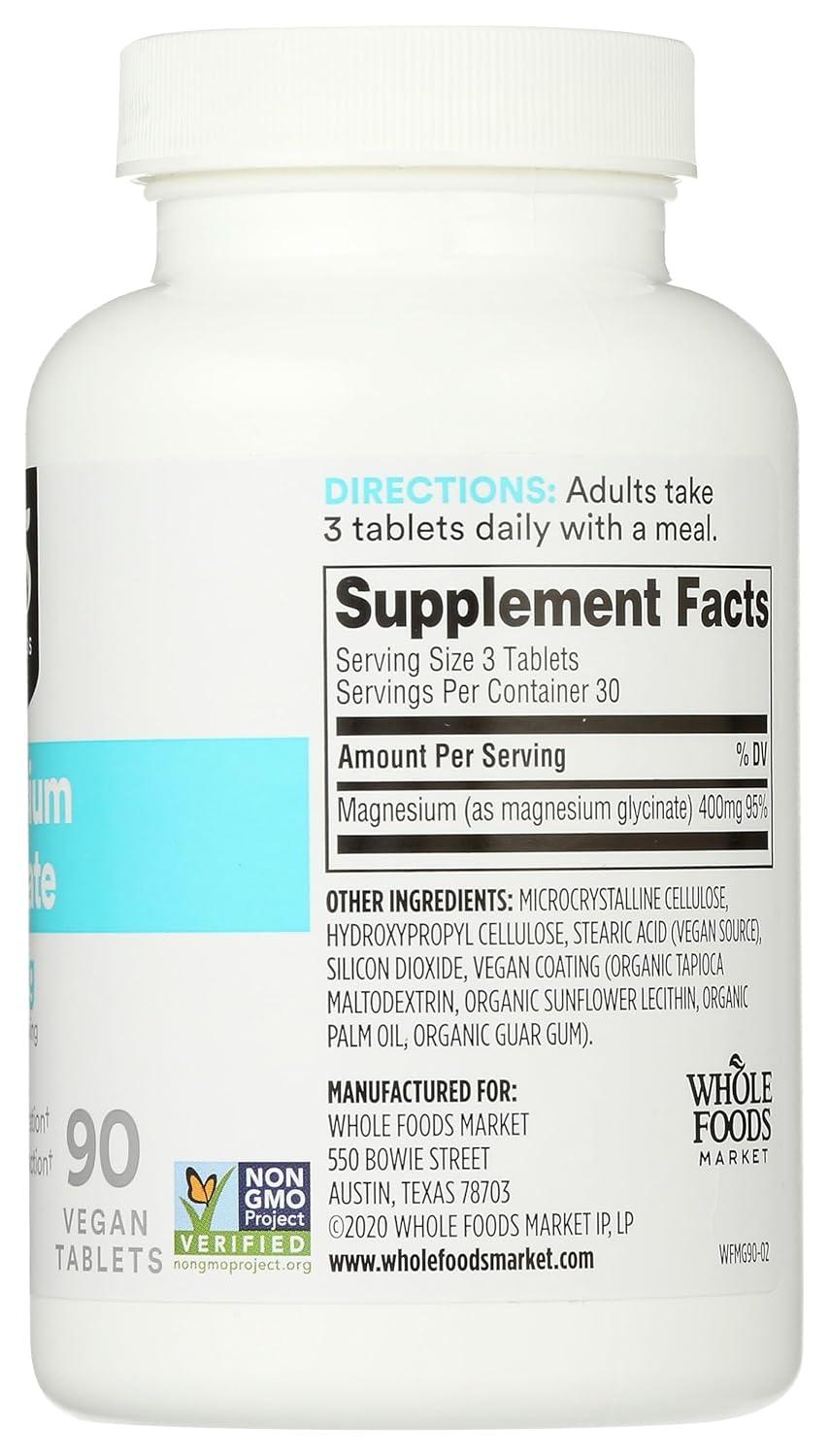 image:image365 by Whole Foods Market Magnesium Glycinate Tablets 400 MG 90 Count