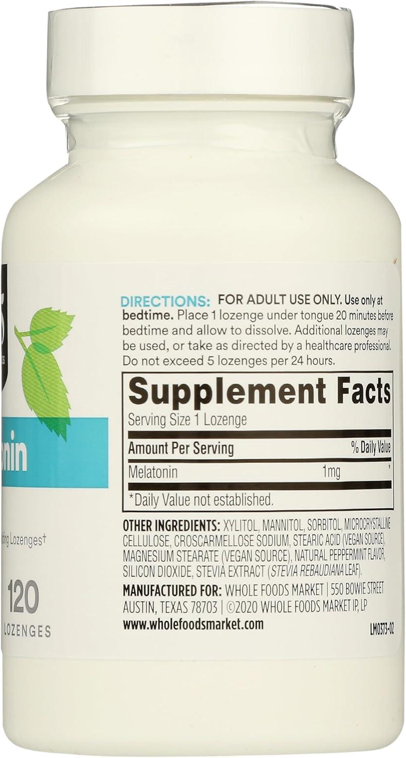image:image365 by Whole Foods Market Melatonin 1mg Lozenges Peppermint Flavored 120 Count120 Count Pack of 1
