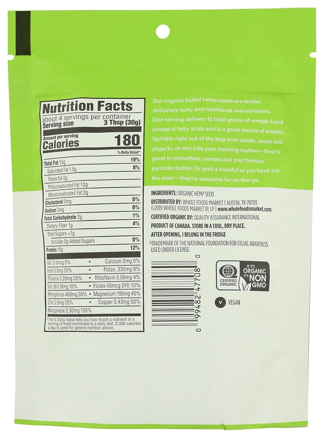 image:image365 by Whole Foods Market Organic Hemp Seed 4 OunceNutty
