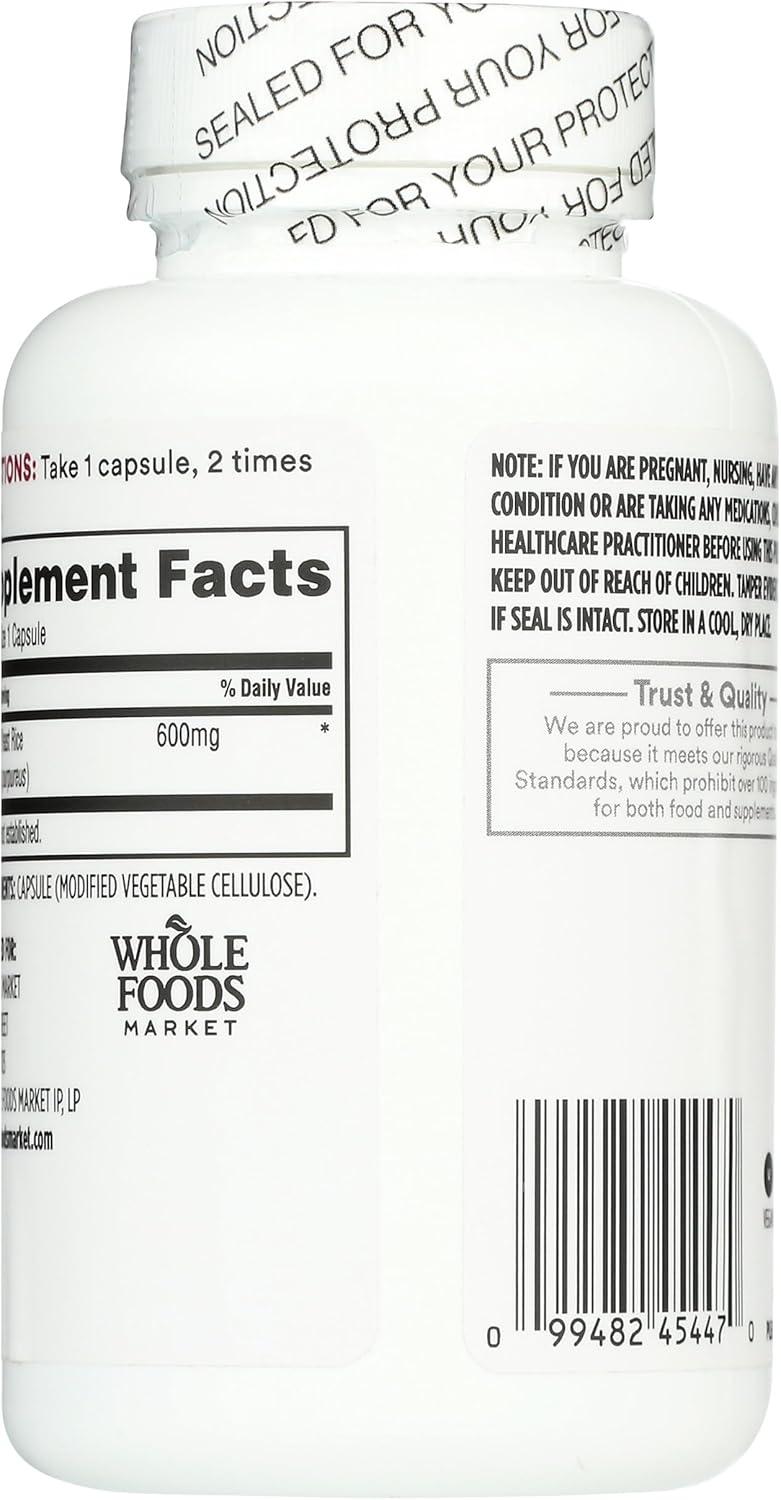 image:image365 by Whole Foods Market Red Yeast Rice 600mg 120 Count