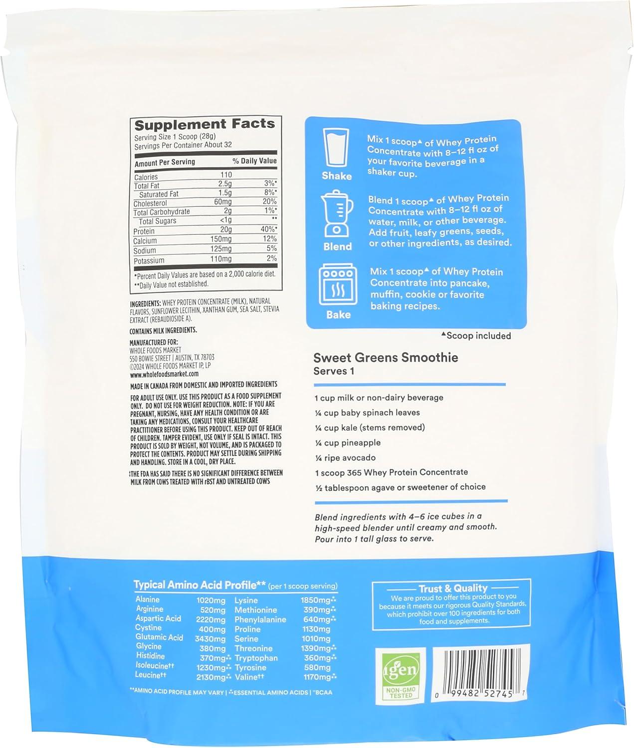 image:image365 by Whole Foods Market Vanilla Whey Concentrate Protein Powder 32 OZ