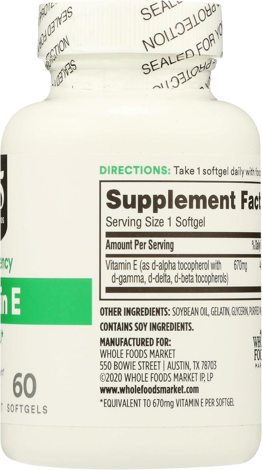 image:image365 by Whole Foods Market Vitamin E 1000 IU 60 Count60 Count Pack of 1