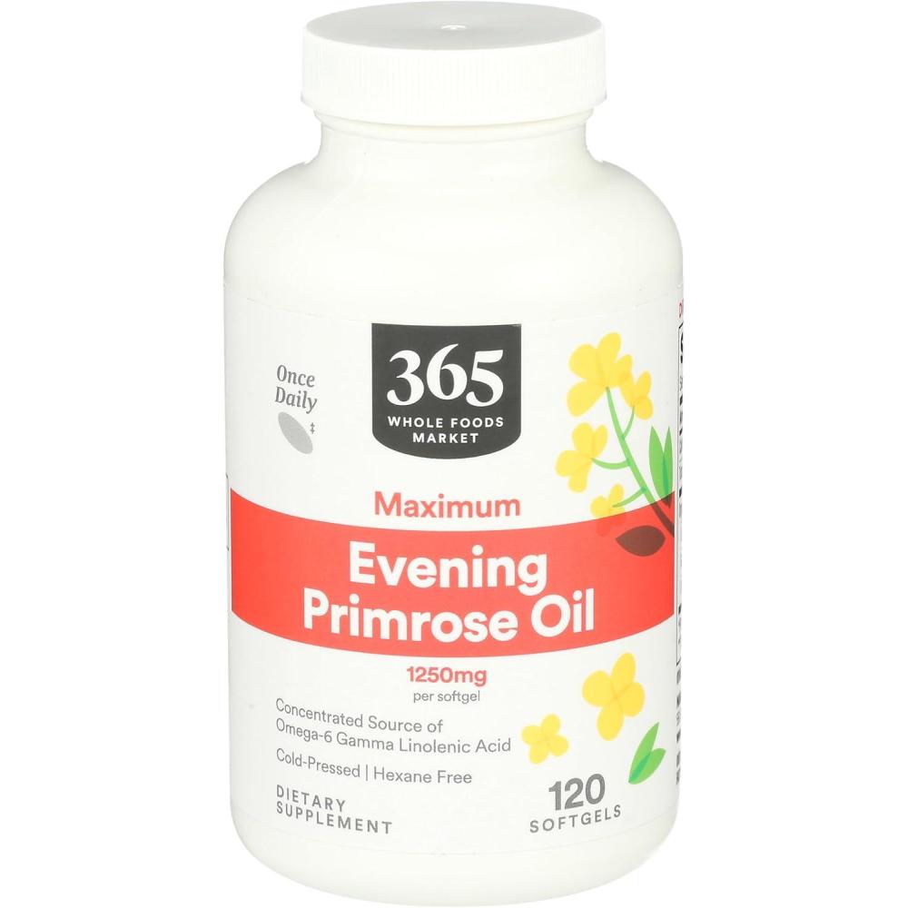 image:image365 by Whole Foods Market High Potency Evening Primrose Oil 1250mg 120 Count120 Count Pack of 1