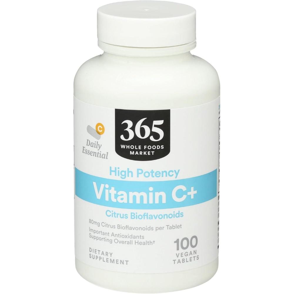 image:image365 by Whole Foods Market High Potency Vitamin C 80mg Citrus Bioflavonoids Vegan 100 Tablets100 Count Pack of 1