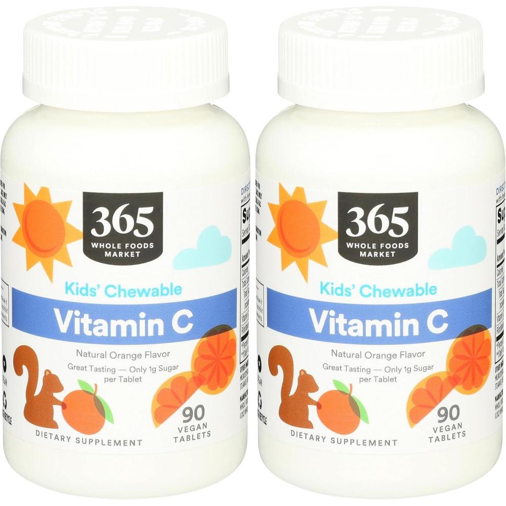 image:image365 by Whole Foods Market Kid Chewable Vitamin C Natural Orange Flavor Vegan 90 Count90 Count Pack of 2