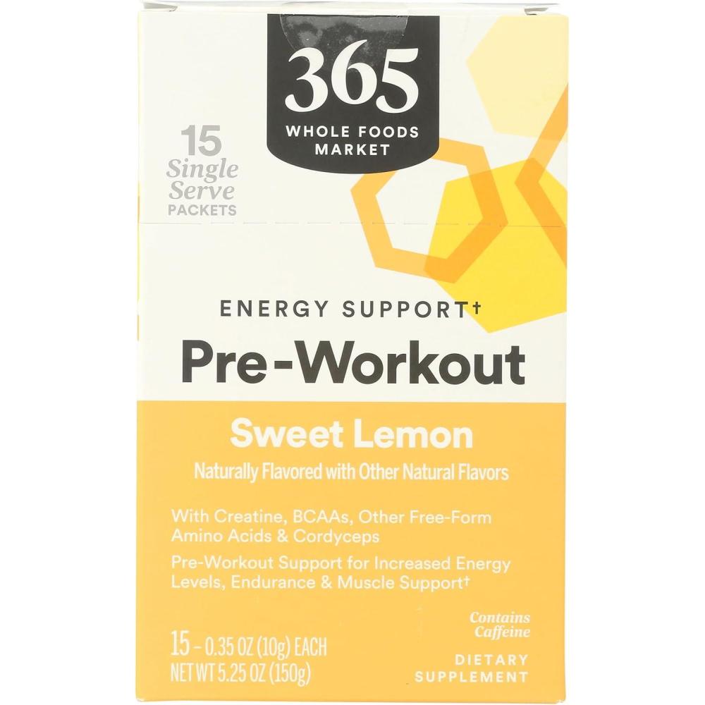 image:image365 by Whole Foods Market PreWorkout Energy Support Sweet Lemon 15 Count with Caffeine