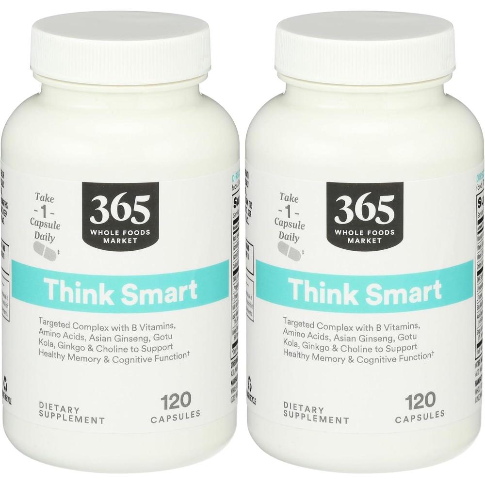 image:image365 by Whole Foods Market Think Smart with B Vitamins Amino Acids Ginkgo Asian Ginseng Gotu Kola amp Choline 120 Capsules120 Count Pack of 2