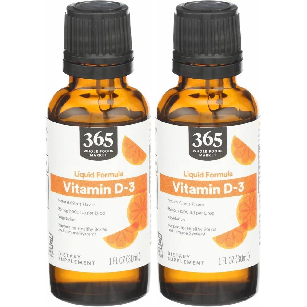 image:image365 by Whole Foods Market Vitamin D3 Liquid Citrus Flavor 1000IU 1 OZ1 Fl Oz Pack of 2