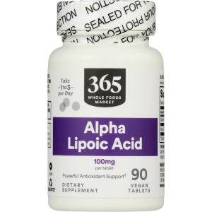 365 by Whole Foods Market, Alpha Lipoic Acid 100mg, 90 Count(90 Count (Pack of 1))
