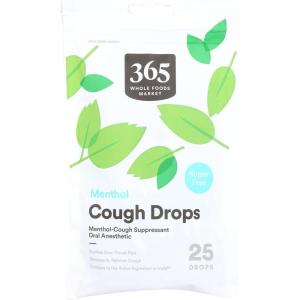 365 by Whole Foods Market, Cough Drops, Sugar Free Menthol, 25 Count