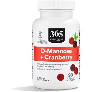 365 by Whole Foods Market, D-Mannose With Cranberry, 90 Count(90 Count (Pack of 1))