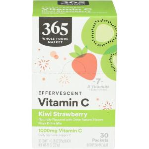 365 by Whole Foods Market, Effervescent C Powder Kiwi Strawberry, 30 Count(0.26 Ounce (Pack of 30))
