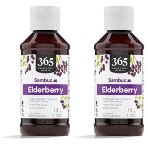 365 by Whole Foods Market, Elderberry Liquid, 4 fl oz(4 Fl Oz (Pack of 2))