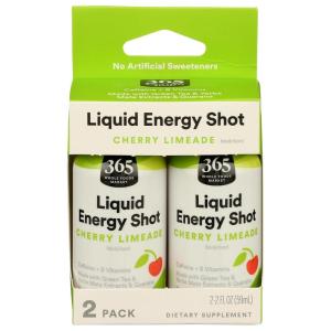 365 by Whole Foods Market Energy Shot Duo Pack, Cherry Limeade, 2 Fl Oz