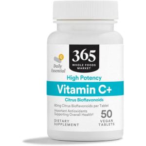 365 by Whole Foods Market, High Potency Vitamin C+, 80mg Citrus Bioflavonoids, Vegan, 100 Tablets(50 Count (Pack of 1))