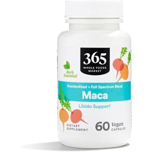 365 by Whole Foods Market, Maca Standardized + Full Spectrum Blend, Libido Support, Vegan Capsules, 60 Count(60 Count (Pack of 1))