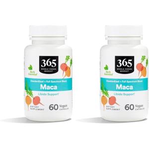 365 by Whole Foods Market, Maca Standardized + Full Spectrum Blend, Libido Support, Vegan Capsules, 60 Count(60 Count (Pack of 2))