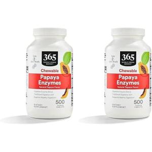 365 by Whole Foods Market, Papaya Enzymes, 500 Chews(500 Count (Pack of 2))