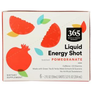365 by Whole Foods Market Pomegranate Energy Shot, 2 Fl Oz, 6 Count