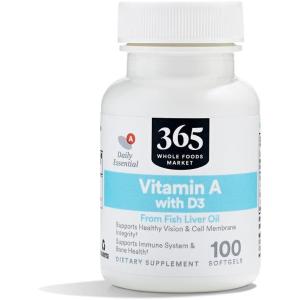 365 by Whole Foods Market, Vitamin A & D 400 IU, 100 Count