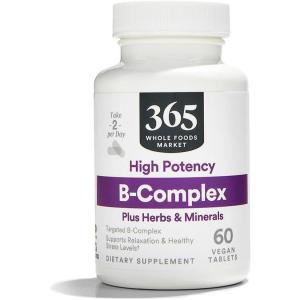 365 by Whole Foods Market, Vitamin B Complex, High Potency with Herbal Support, 60 Tablets