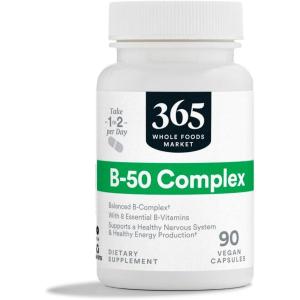 365 by Whole Foods Market, Vitamin B-50 Complex, Vegan, 180 Capsules(Unflavored)