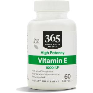 365 by Whole Foods Market, Vitamin E 1000 IU, 60 Count(60 Count (Pack of 1))