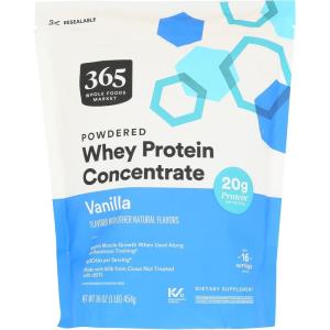 365 by Whole Foods Market, Whey Protein Concentrate, Vanilla, 16 Ounce