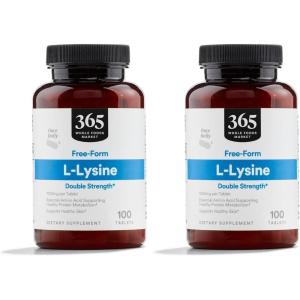 Whole Foods Market, L-Lysine Double Strength, 100 Count(100 Count (Pack of 2))