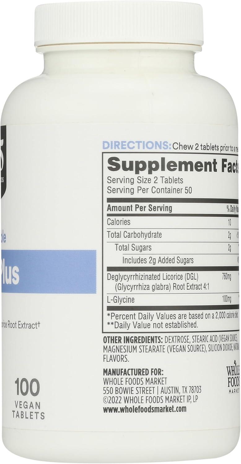 image:image365 by Whole Foods Market DGL Plus Chewable Tablets 100 Tablets