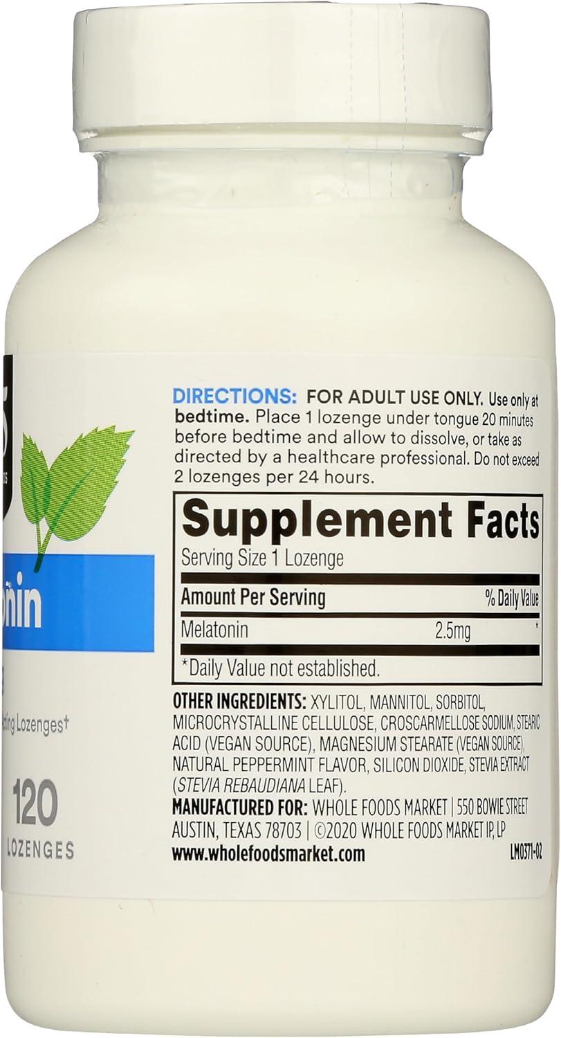 image:image365 by Whole Foods Market Melatonin Lozenges 25mg Peppermint flavor 120 ct