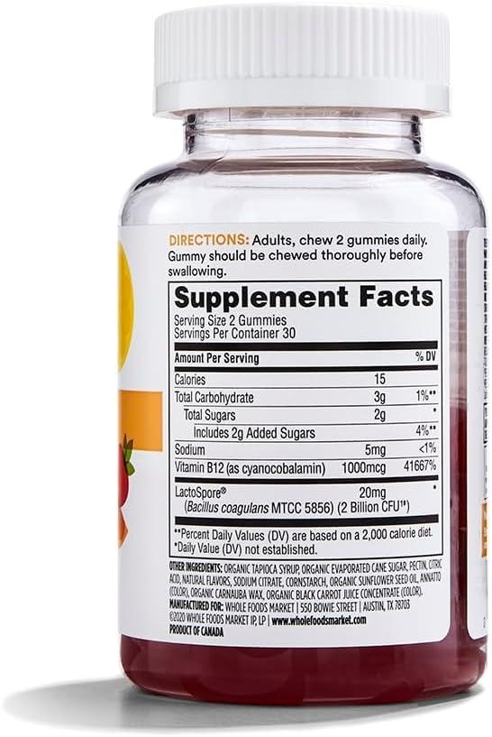 image:image365 by Whole Foods Market Probiotic B12 Gummies 2 Billion CFU Assorted Fruit Flavors 60 ct