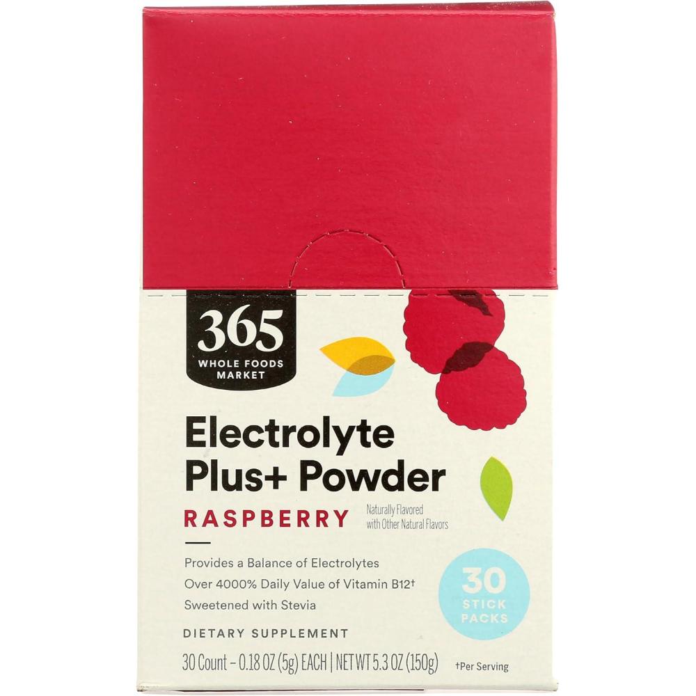 image:image365 by Whole Foods Market Electrolyte Plus Powder Natural Raspberry Flavor 30 018 oz Stick Packs 53 oz